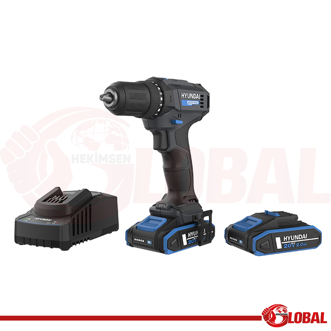 HYUNDAI DD20S-40T2T AKÜLÜ MATKAP, 40NM, 2X2AH ÇANTALI SET