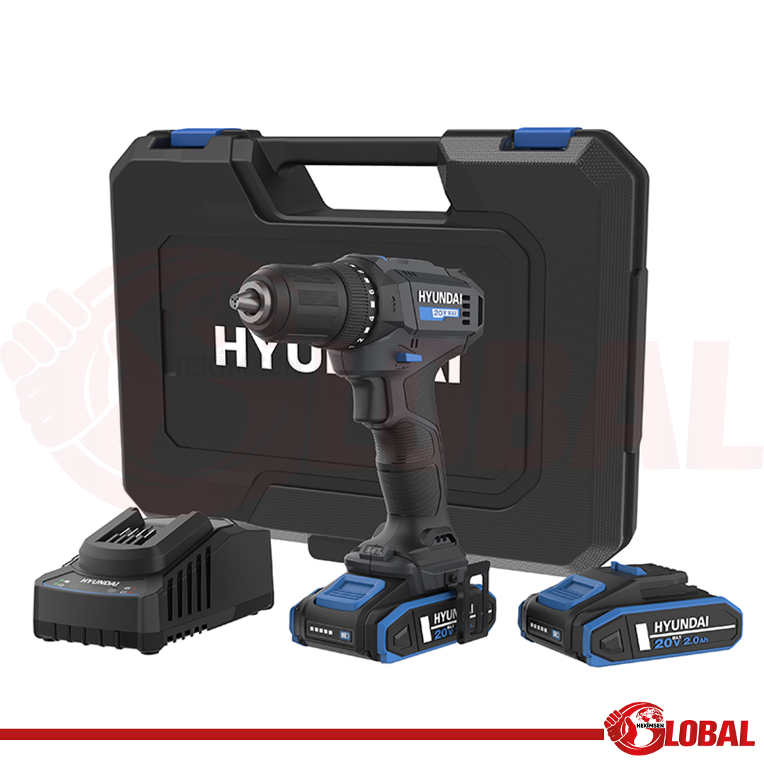 HYUNDAI DD20S-40T2T AKÜLÜ MATKAP, 40NM, 2X2AH ÇANTALI SET