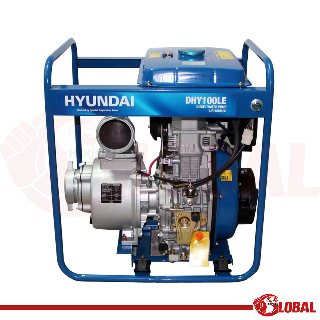 HYUNDAI DHY100LE SU MOTORU DİZEL 4" MARŞLI B. DEPOLU
