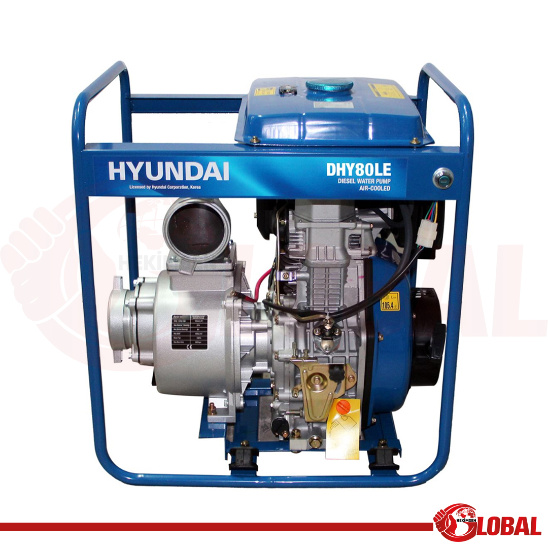 HYUNDAI DHY80LE SU MOTORU DİZEL 3" MARŞLI B. DEPOLU