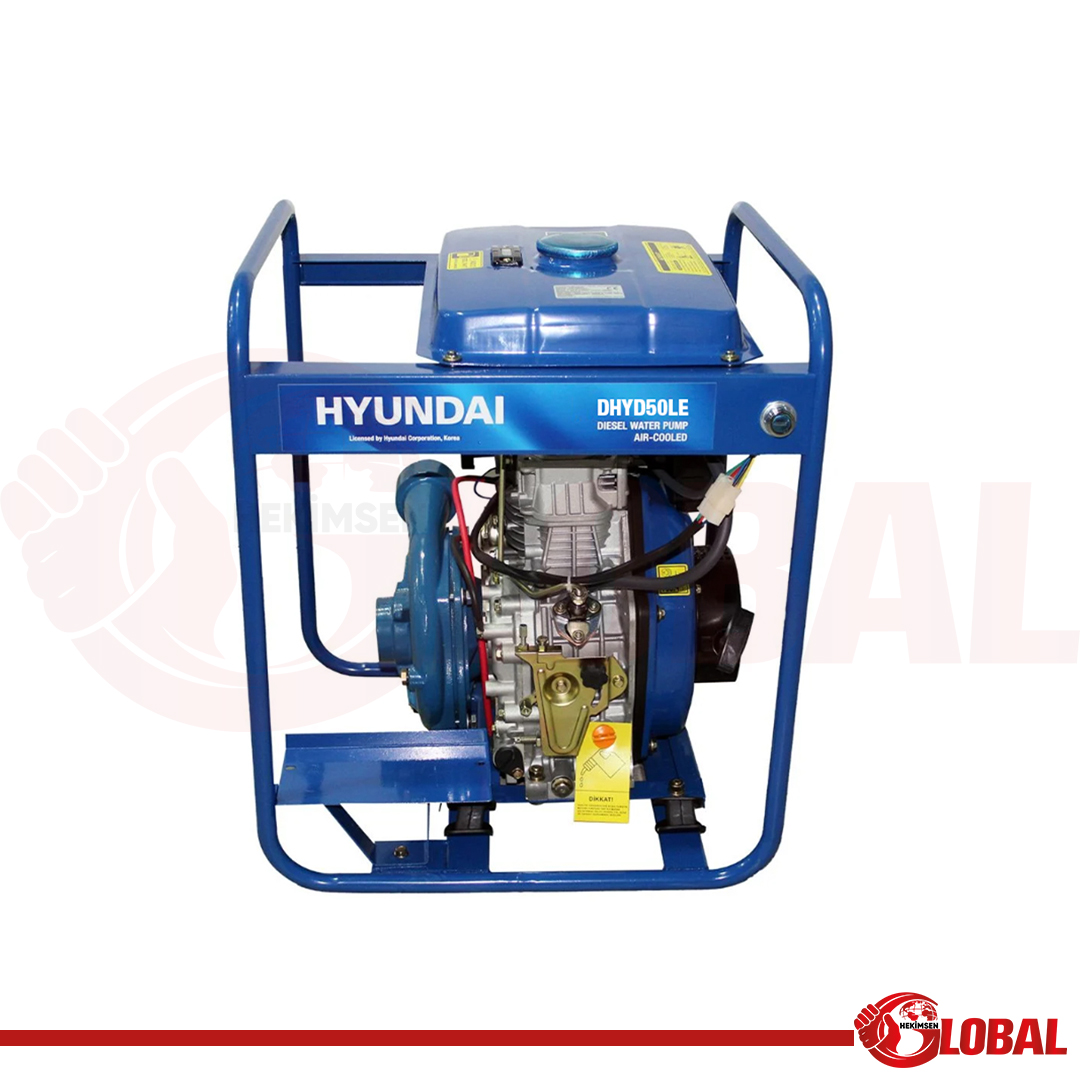 HYUNDAI DHYD50LE SU MOT DİZEL 2" MARŞLI DÖKÜM POMP YÜKSEK BASINÇLI